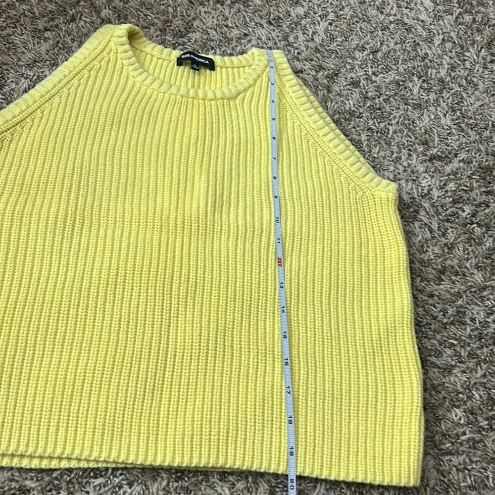 525 America Yellow Sleeveless Knit Top Sz M - Picture 4 of 6